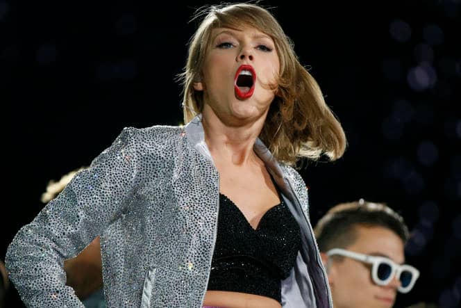 American singer Taylor Swift in concert in 2015 in Philadelphia, Pennsylvania.