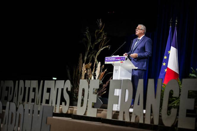 The president of the Assembly of the departments of France, François Sauvadet, during the 91st congress of the departments of France, in Agen, on October 14, 2022. 
