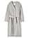 coat in a light gray shade with a v-neckline and tie detail from Carin Wester
