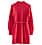 red cashmere knitted dress with belt at the waist