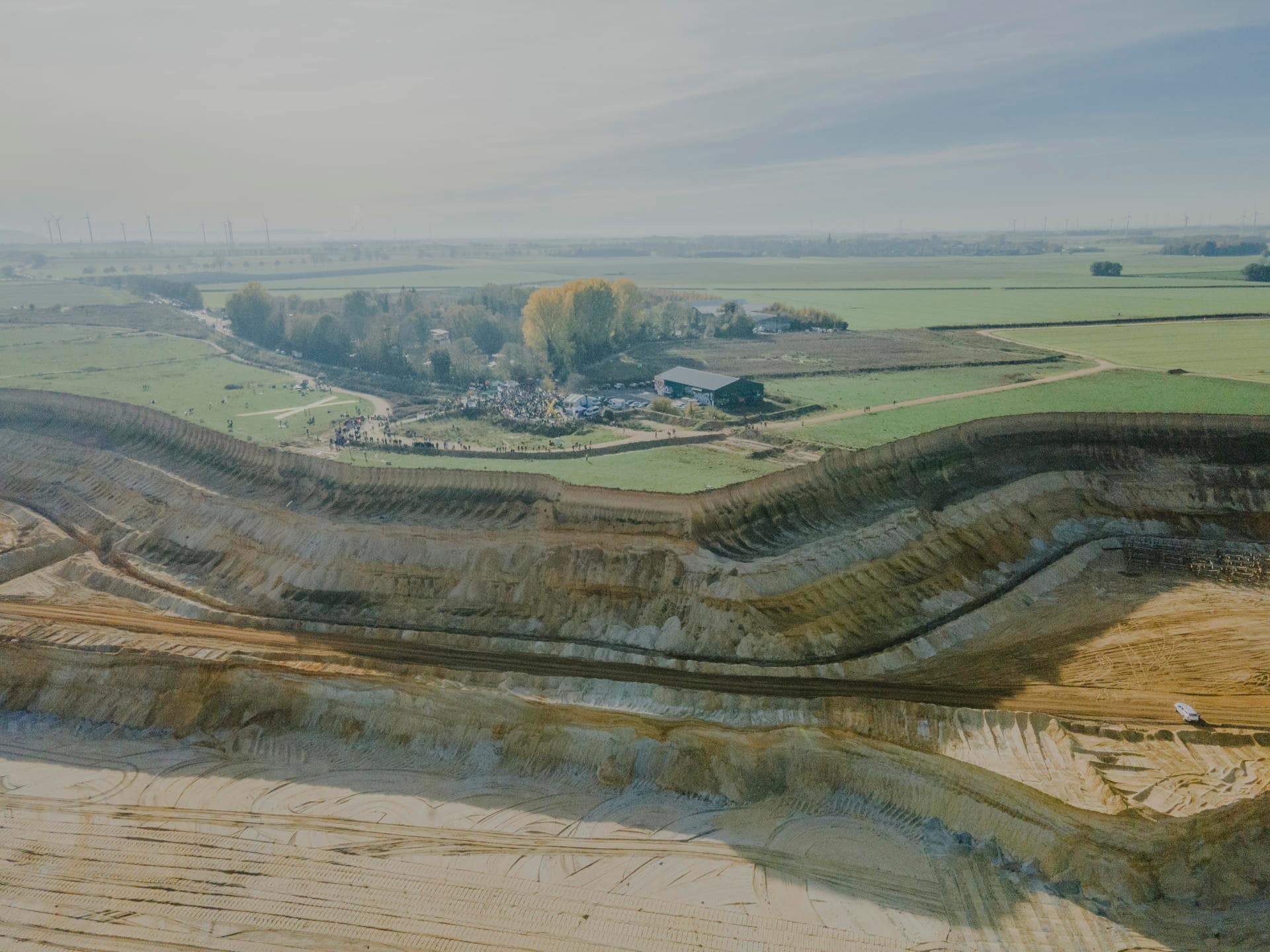 The Garzweiler open-pit mine and the hamlet of Lützerath, in North Rhine-Westphalia (Germany), on November 12, 2022.